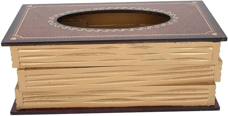Wooden Antique Book Shaped Tissue Box Hand Painted Retro Home Decor Living Room Bedroom - Image 5